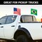 G128 Combo Pack: American USA Car Flag & Brazil Brazilian Car Flag 11x17 In | Both Double Sided Printed 150D Polyester | Flagpole Included | Perfect for Festival Celebrations, Parades